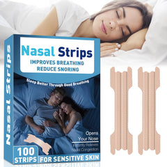 Nasal Strips for Snoring Nose Strips 100 Pcs - Extra Strength Nose Strips for Breathing Relieve Nasal Congestion Extra Strength Anti Snoring Solution for Men & Women