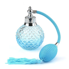 Coolrunner Crystal Art Vintage Style Refillable Perfume Atomizer Long Spray Bottle 100ml (Blue)